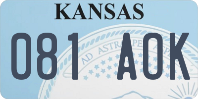 KS license plate 081AOK