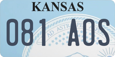 KS license plate 081AOS