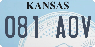 KS license plate 081AOV