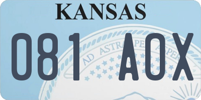 KS license plate 081AOX