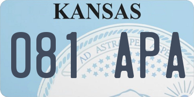 KS license plate 081APA