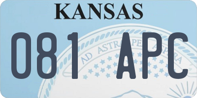 KS license plate 081APC