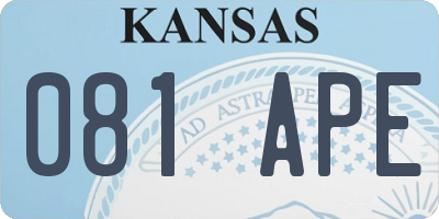 KS license plate 081APE