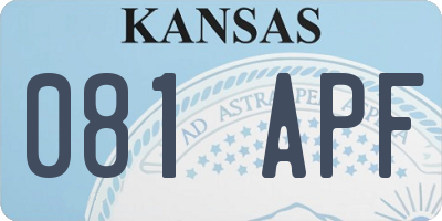 KS license plate 081APF