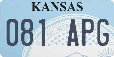 KS license plate 081APG