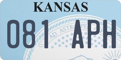 KS license plate 081APH