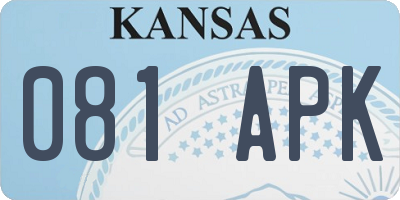 KS license plate 081APK