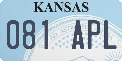 KS license plate 081APL