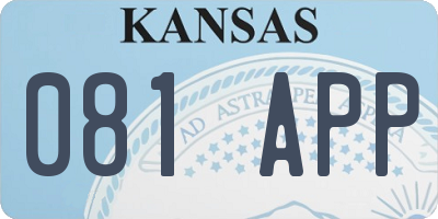 KS license plate 081APP