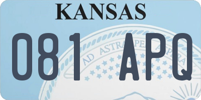 KS license plate 081APQ
