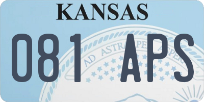 KS license plate 081APS