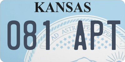 KS license plate 081APT