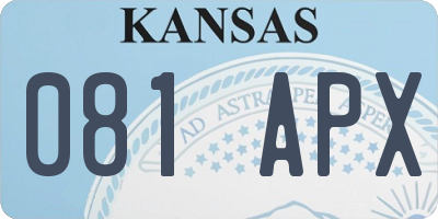 KS license plate 081APX