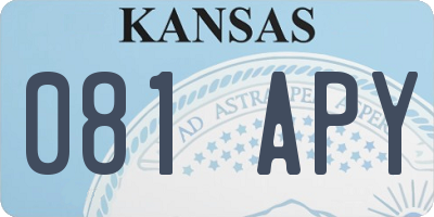 KS license plate 081APY