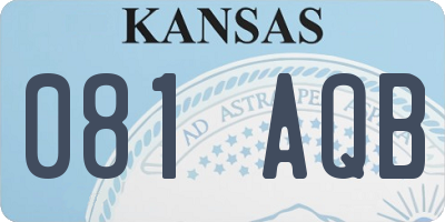 KS license plate 081AQB