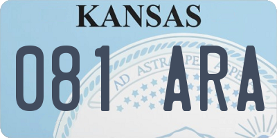 KS license plate 081ARA