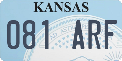 KS license plate 081ARF
