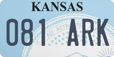 KS license plate 081ARK