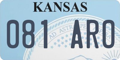 KS license plate 081ARO