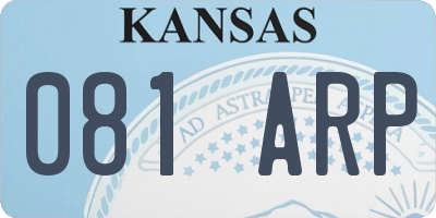 KS license plate 081ARP