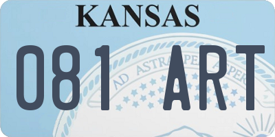 KS license plate 081ART