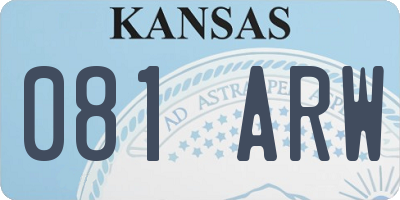KS license plate 081ARW