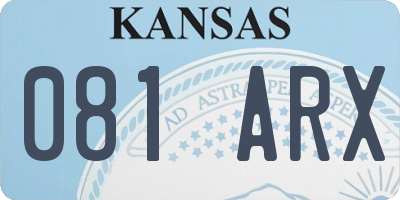 KS license plate 081ARX