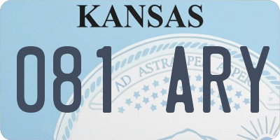KS license plate 081ARY