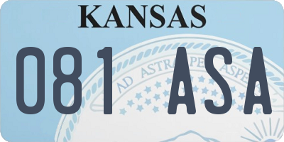 KS license plate 081ASA