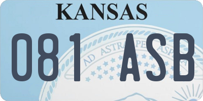 KS license plate 081ASB