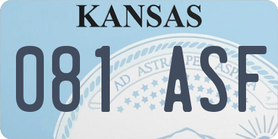KS license plate 081ASF