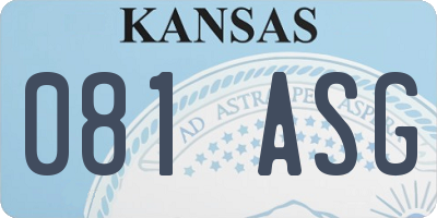 KS license plate 081ASG