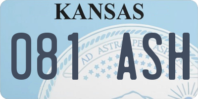 KS license plate 081ASH