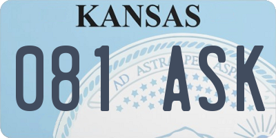 KS license plate 081ASK