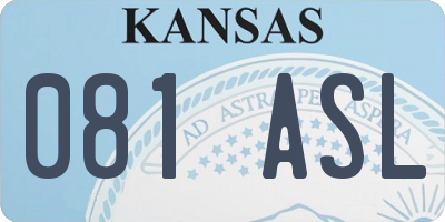 KS license plate 081ASL