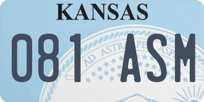 KS license plate 081ASM