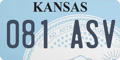 KS license plate 081ASV