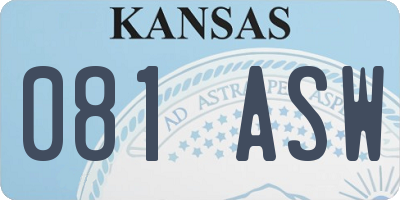 KS license plate 081ASW