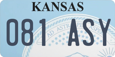 KS license plate 081ASY