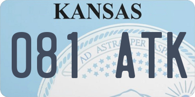 KS license plate 081ATK