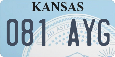 KS license plate 081AYG