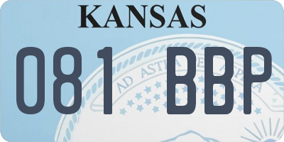 KS license plate 081BBP