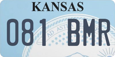 KS license plate 081BMR