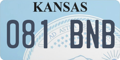 KS license plate 081BNB