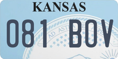 KS license plate 081BOV