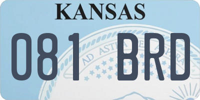 KS license plate 081BRD
