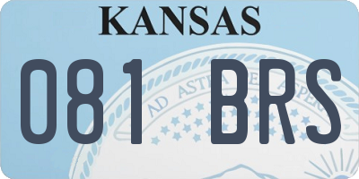 KS license plate 081BRS