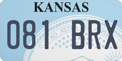 KS license plate 081BRX