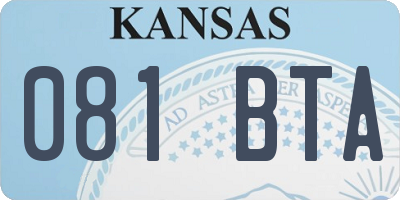 KS license plate 081BTA