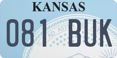KS license plate 081BUK